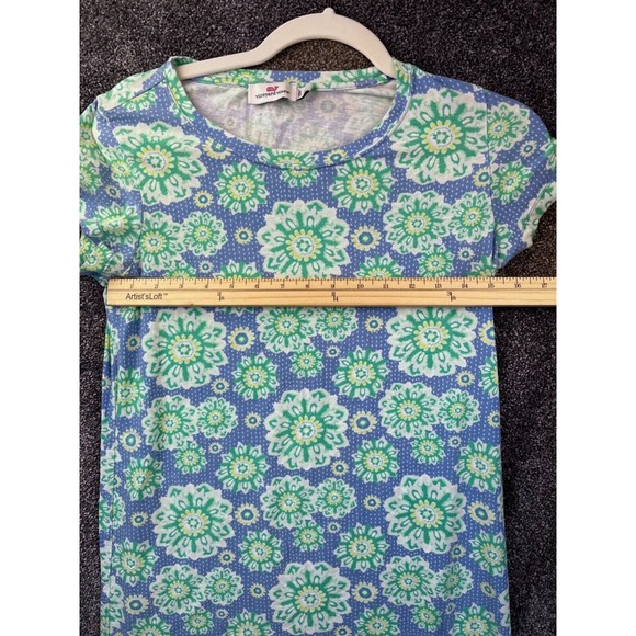 Vineyard Vines Womens Caribbean Floral Tee Print Dress‎ XS Blue/Green - Picture 3 of 9